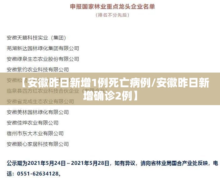 【安徽昨日新增1例死亡病例/安徽昨日新增确诊2例】