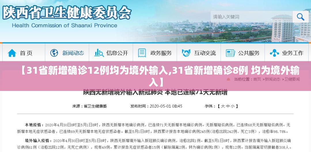 【31省新增确诊12例均为境外输入,31省新增确诊8例 均为境外输入】