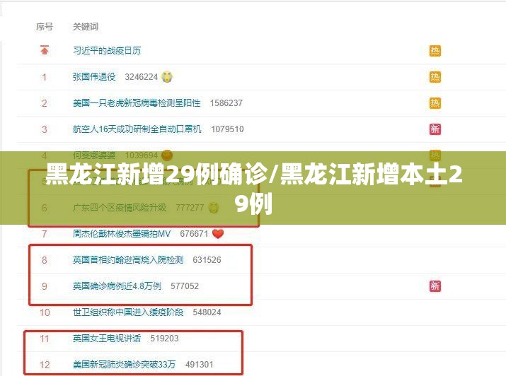 黑龙江新增29例确诊/黑龙江新增本土29例 黑龙江新增29例确诊/黑龙江新增本土29例