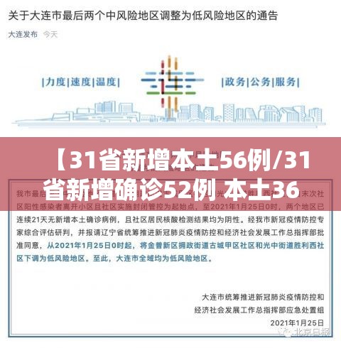 【31省新增本土56例/31省新增确诊52例 本土36例】 【31省新增本土56例/31省新增确诊52例 本土36例】