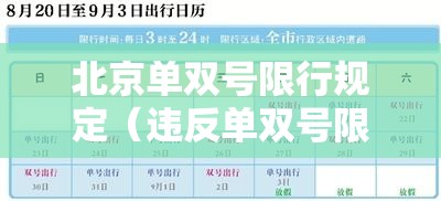 北京单双号限行规定（违反单双号限行规定如何处罚）