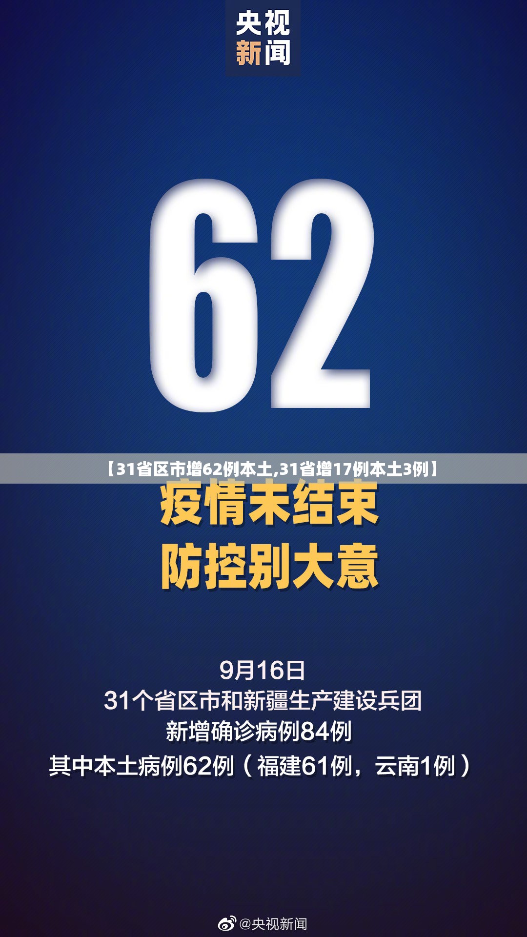 【31省区市增62例本土,31省增17例本土3例】