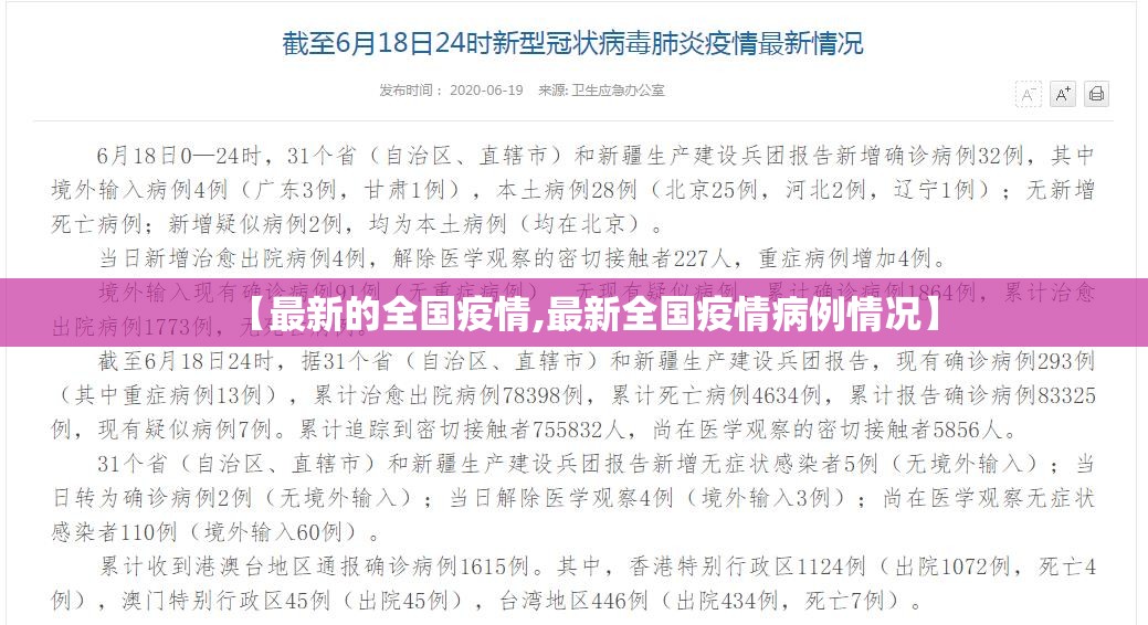 【最新的全国疫情,最新全国疫情病例情况】 【最新的全国疫情,最新全国疫情病例情况】