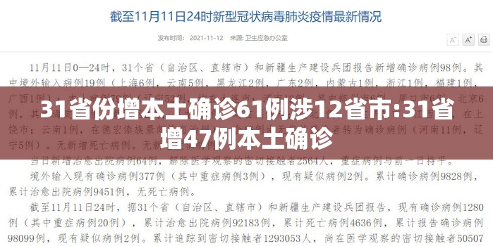 31省份增本土确诊61例涉12省市:31省增47例本土确诊