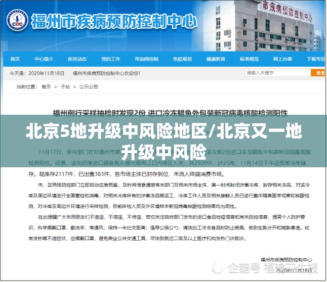 北京5地升级中风险地区/北京又一地升级中风险