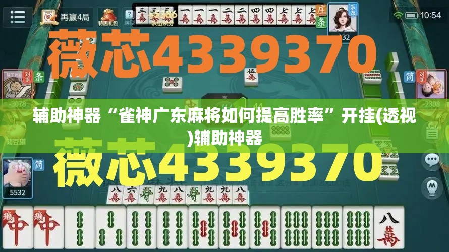 辅助神器“雀神广东麻将如何提高胜率	”开挂(透视)辅助神器
