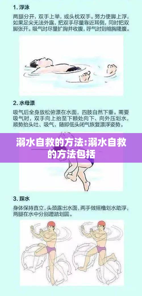 溺水自救的方法:溺水自救的方法包括