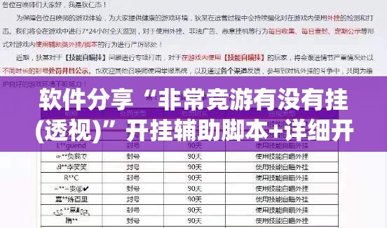 软件分享“非常竞游有没有挂(透视)”开挂辅助脚本+详细开挂安装教程