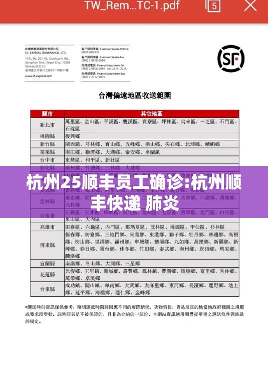 杭州25顺丰员工确诊:杭州顺丰快递 肺炎