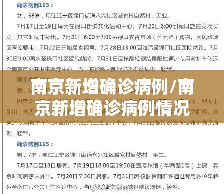 南京新增确诊病例/南京新增确诊病例情况