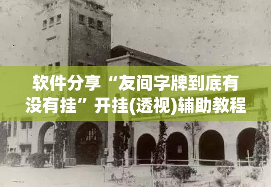 软件分享“友间字牌到底有没有挂”开挂(透视)辅助教程