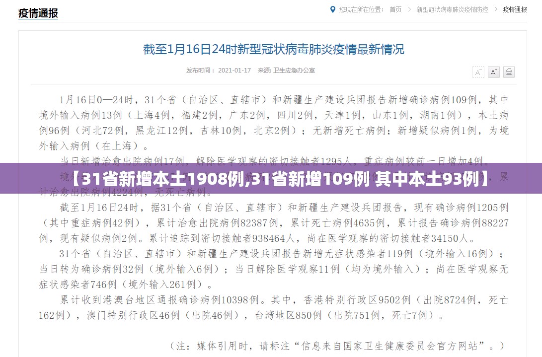 【31省新增本土1908例,31省新增109例 其中本土93例】