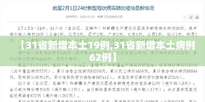 【31省新增本土19例,31省新增本土病例62例】