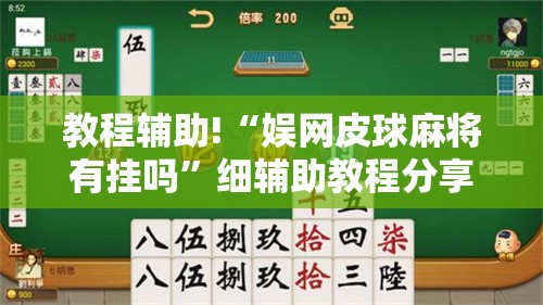 教程辅助!“娱网皮球麻将有挂吗”细辅助教程分享