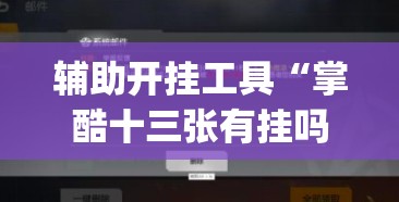 辅助开挂工具“掌酷十三张有挂吗	”开挂(透视)最新辅助详细