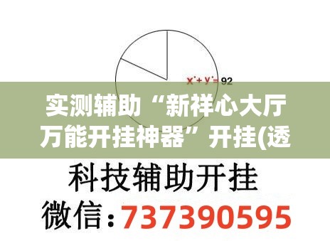 实测辅助“新祥心大厅万能开挂神器	”开挂(透视)辅助神器
