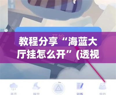 教程分享“海蓝大厅挂怎么开”(透视挂)辅助下载教程