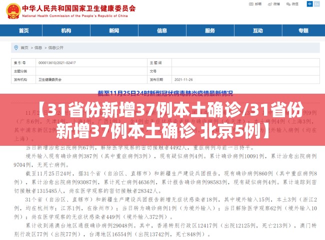 【31省份新增37例本土确诊/31省份新增37例本土确诊 北京5例】