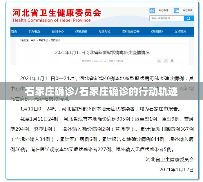 石家庄确诊/石家庄确诊的行动轨迹