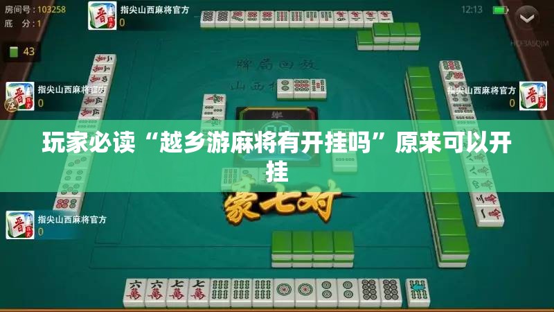 玩家必读“越乡游麻将有开挂吗”原来可以开挂