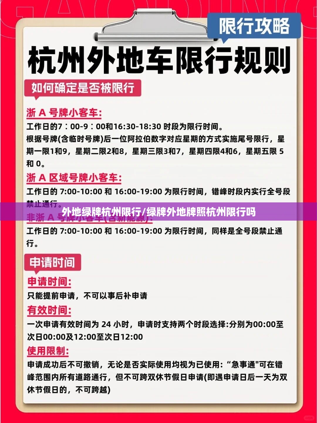外地绿牌杭州限行/绿牌外地牌照杭州限行吗