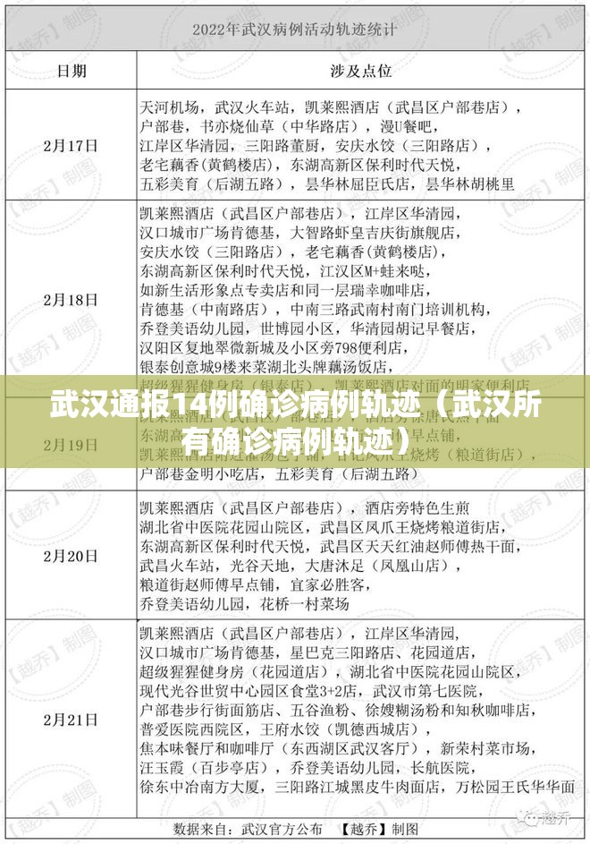 武汉通报14例确诊病例轨迹（武汉所有确诊病例轨迹）