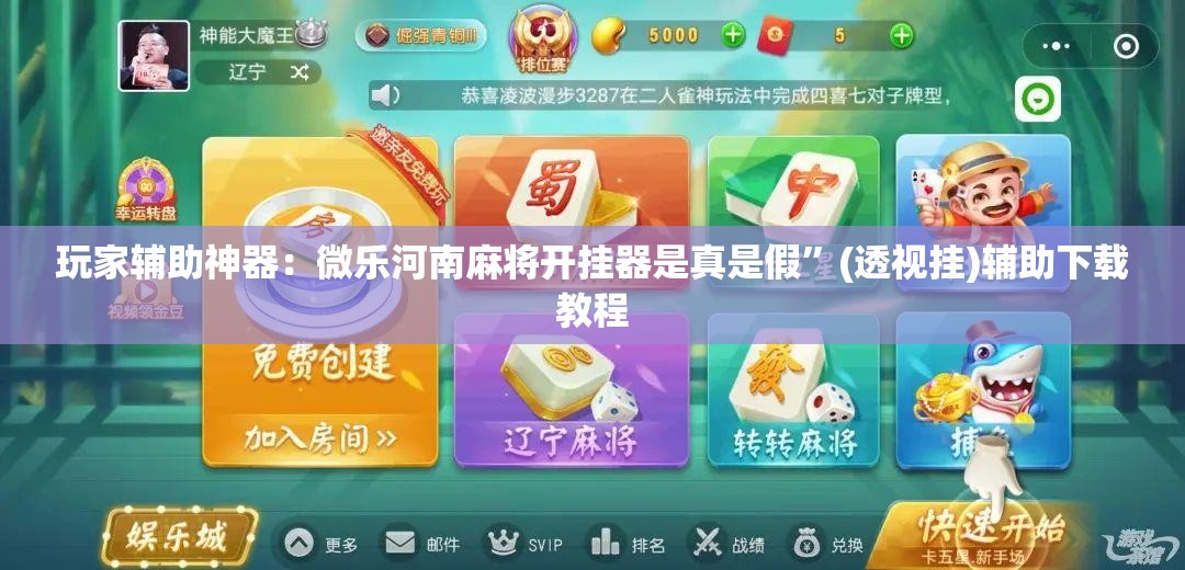 玩家辅助神器：微乐河南麻将开挂器是真是假”(透视挂)辅助下载教程
