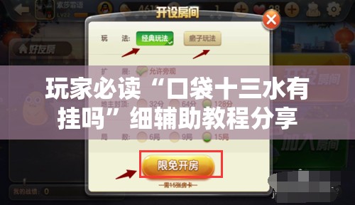 玩家必读“口袋十三水有挂吗”细辅助教程分享