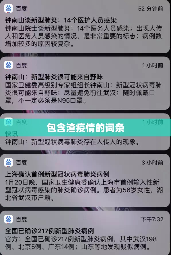 包含渣疫情的词条