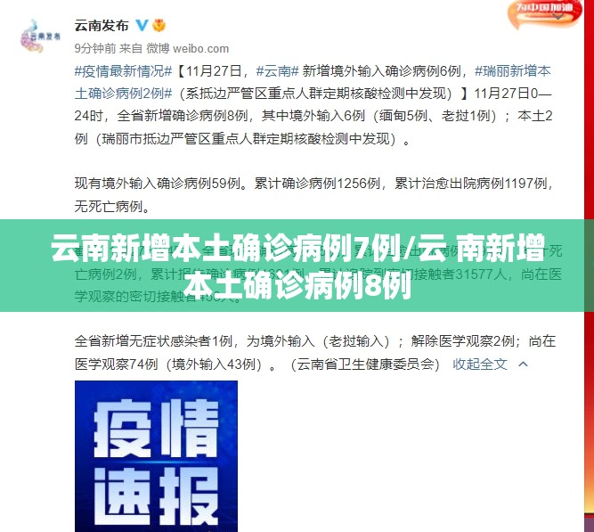 云南新增本土确诊病例7例/云 南新增本土确诊病例8例
