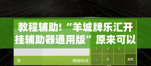 教程辅助!“羊城牌乐汇开挂辅助器通用版”原来可以开挂