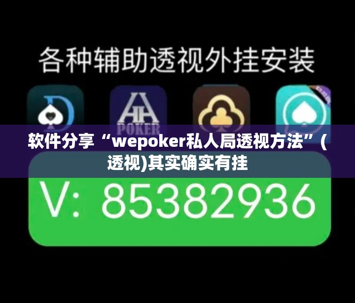 软件分享“wepoker私人局透视方法”(透视)其实确实有挂