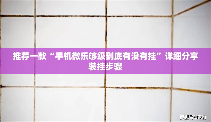 推荐一款“手机微乐够级到底有没有挂”详细分享装挂步骤
