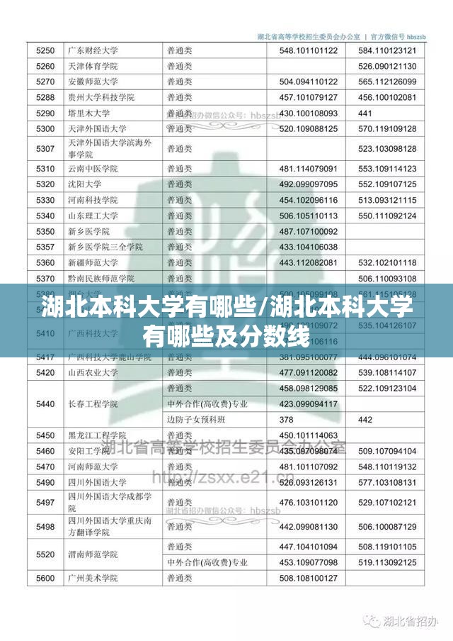 湖北本科大学有哪些/湖北本科大学有哪些及分数线