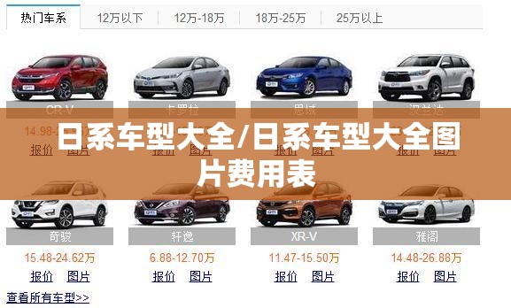 日系车型大全/日系车型大全图片费用表