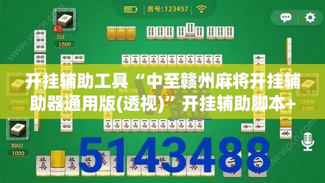 开挂辅助工具“中至赣州麻将开挂辅助器通用版(透视)”开挂辅助脚本+详细开挂安装教程