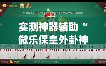 实测神器辅助“微乐保皇外卦神器下载安装	”(透视)其实确实有挂