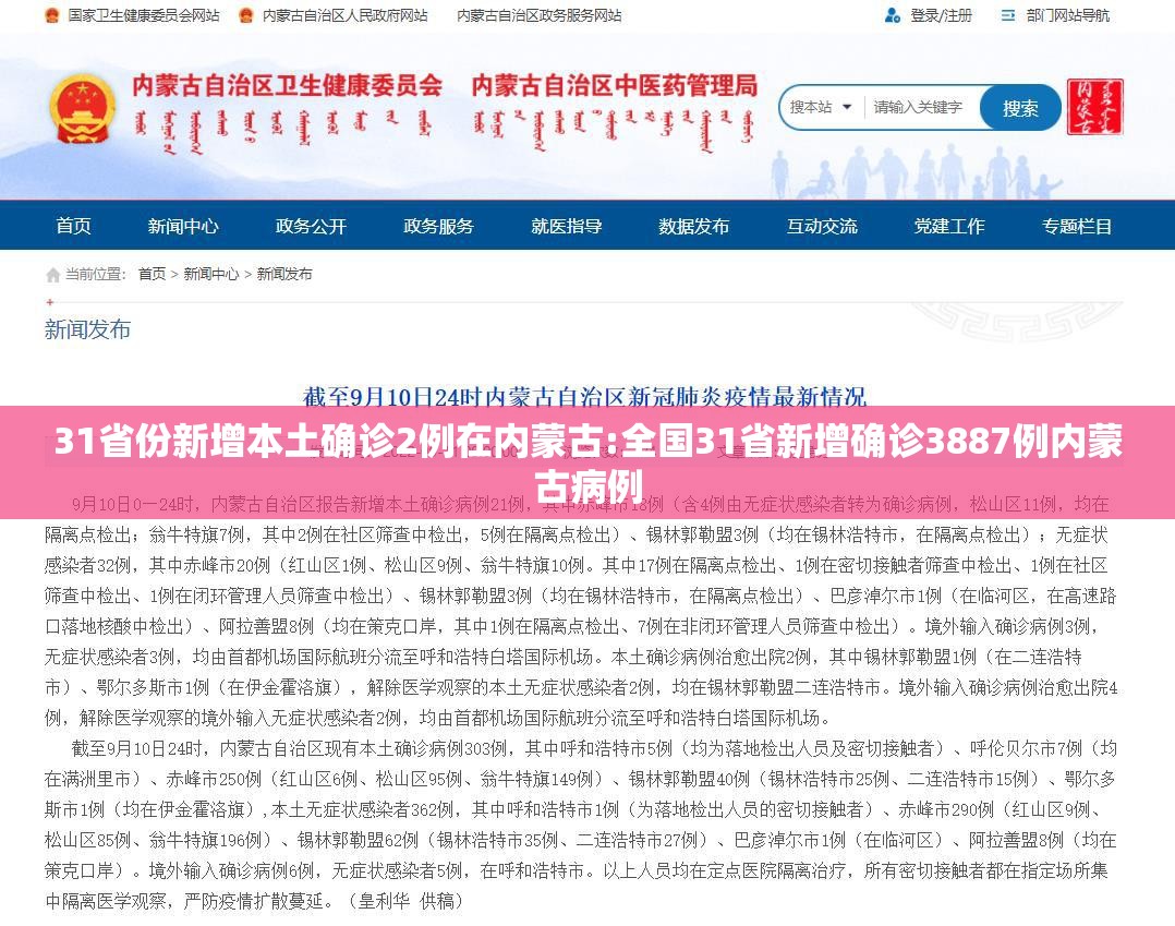 31省份新增本土确诊2例在内蒙古:全国31省新增确诊3887例内蒙古病例