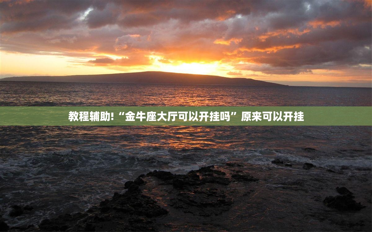 教程辅助!“金牛座大厅可以开挂吗”原来可以开挂