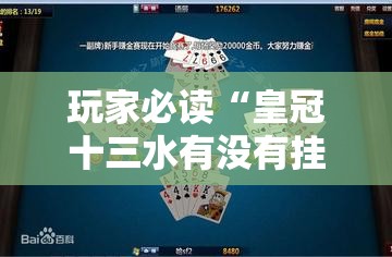 玩家必读“皇冠十三水有没有挂	”其实确实有挂