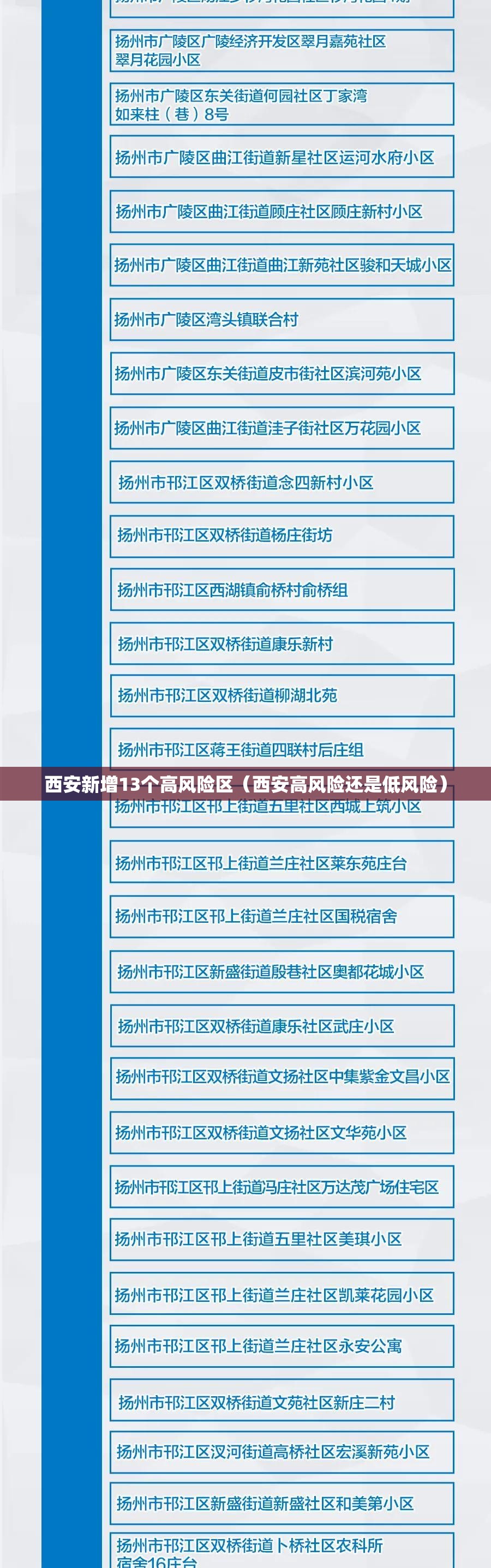 西安新增13个高风险区（西安高风险还是低风险）