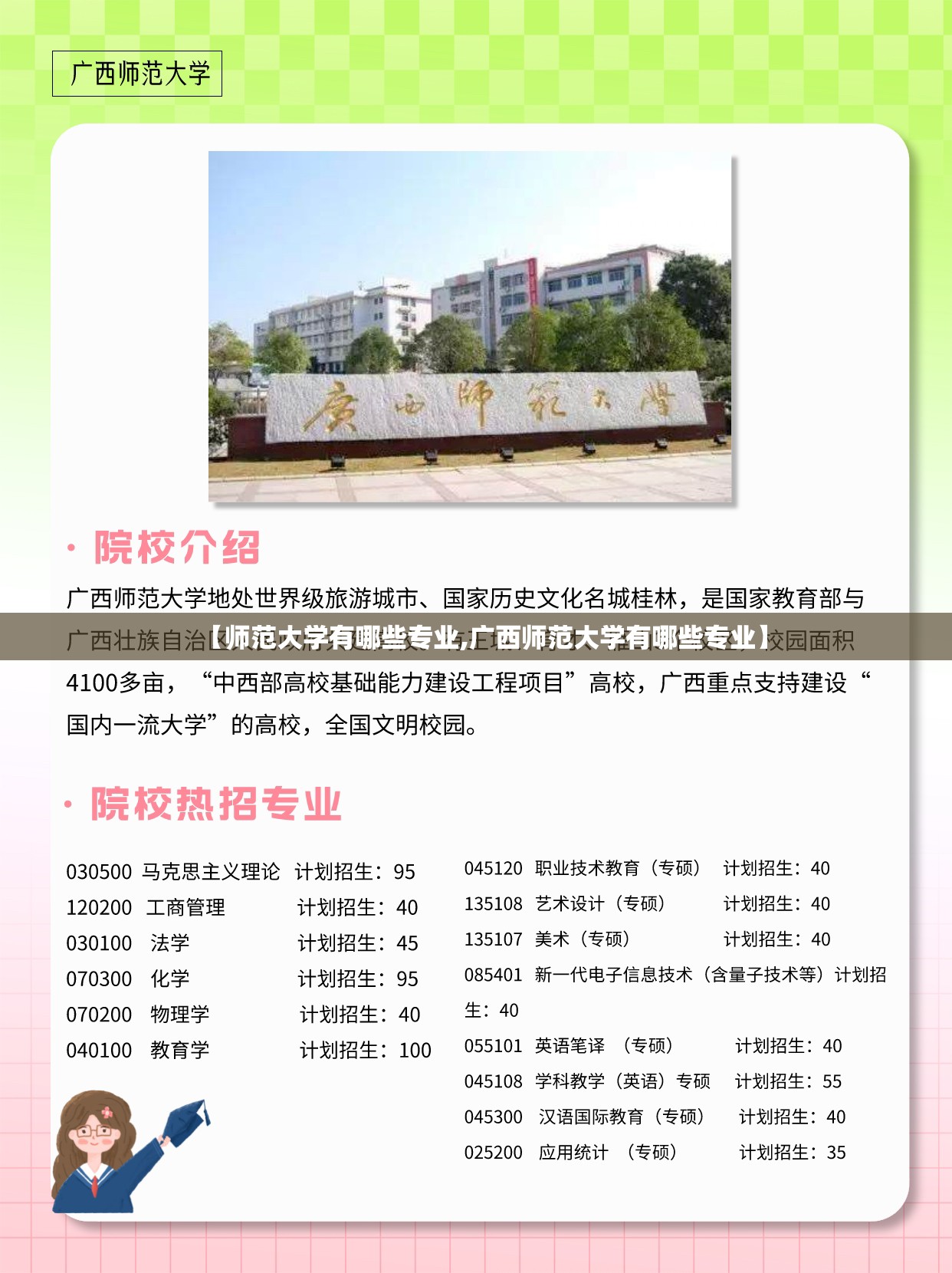 【师范大学有哪些专业,广西师范大学有哪些专业】