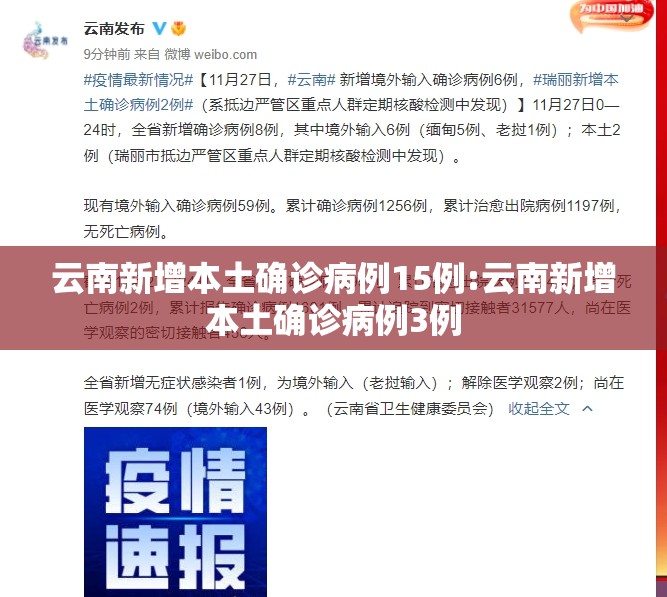 云南新增本土确诊病例15例:云南新增本土确诊病例3例