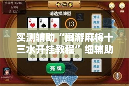 实测辅助“闽游麻将十三水开挂教程”细辅助教程分享