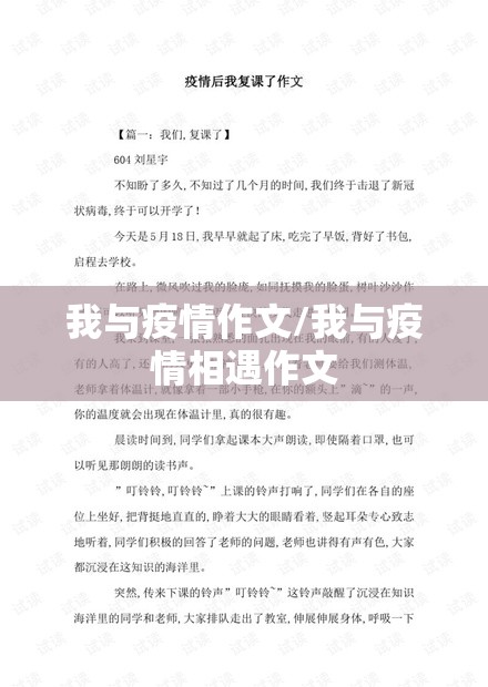 我与疫情作文/我与疫情相遇作文 我与疫情作文/我与疫情相遇作文