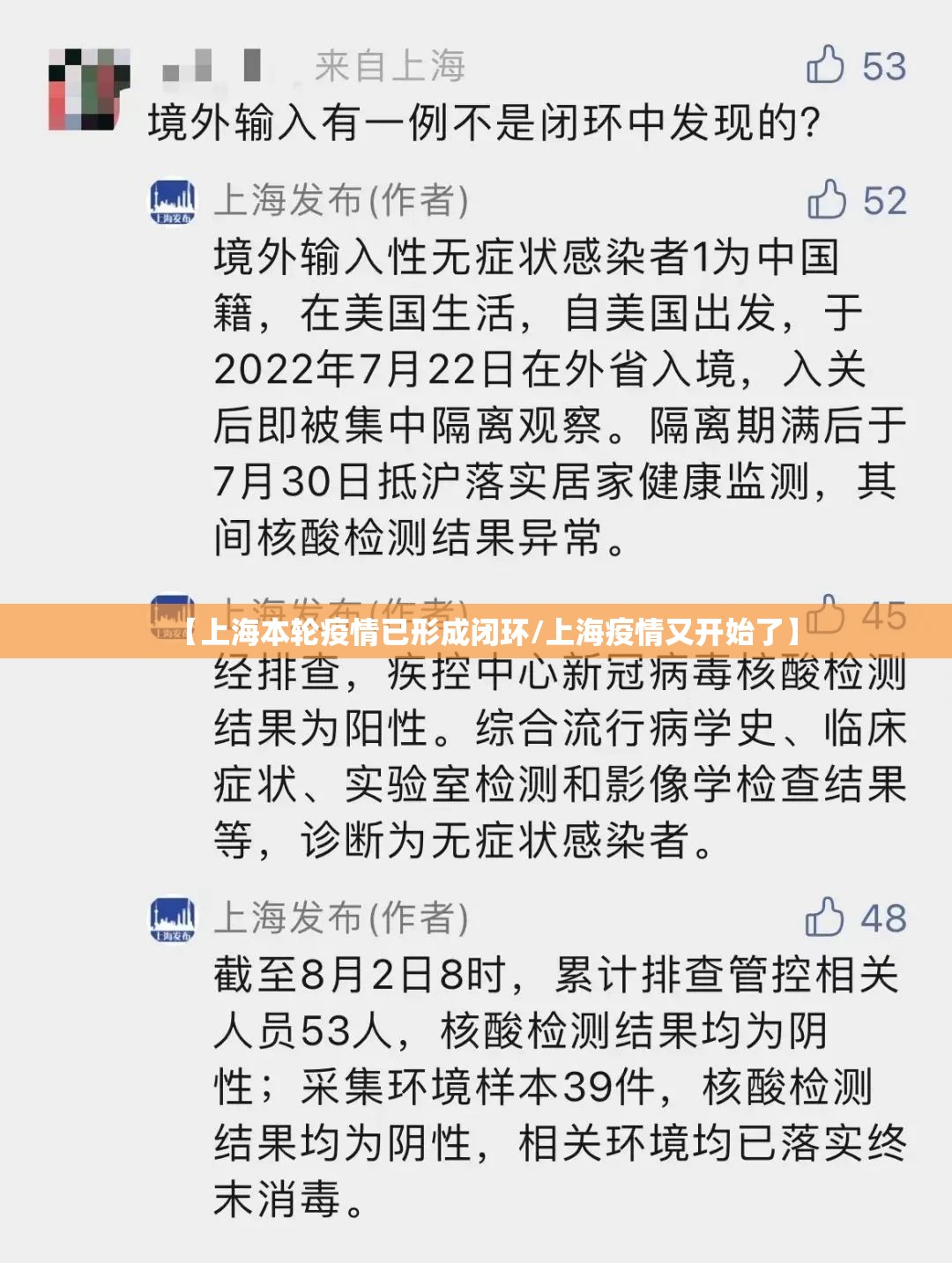【上海本轮疫情已形成闭环/上海疫情又开始了】