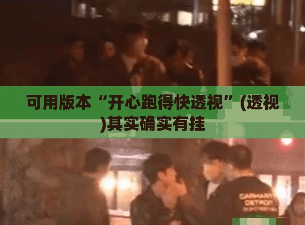 可用版本“开心跑得快透视”(透视)其实确实有挂