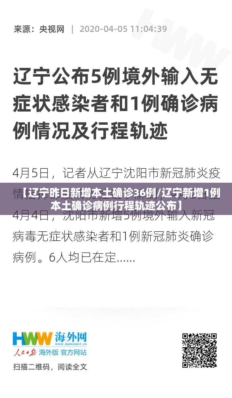 【辽宁昨日新增本土确诊36例/辽宁新增1例本土确诊病例行程轨迹公布】 【辽宁昨日新增本土确诊36例/辽宁新增1例本土确诊病例行程轨迹公布】