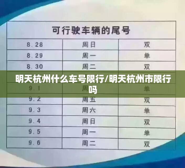 明天杭州什么车号限行/明天杭州市限行吗