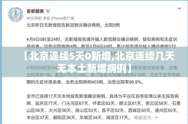 【北京连续5天0新增,北京连续几天无本土新增病例】
